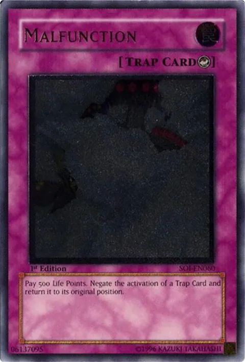 Malfunction Ultimate Rare SOI-EN060 1st Edition Yu-Gi-Oh card from Shadow of Infinity