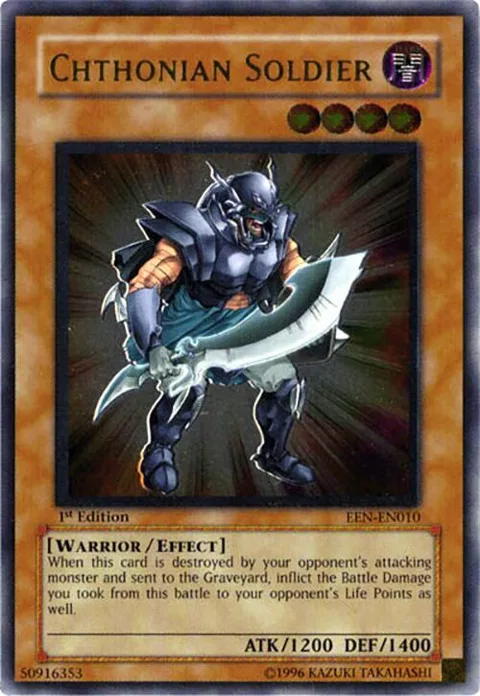 Chthonian Soldier Ultimate Rare EEN-EN010 Unlimited Yu-Gi-Oh card from Elemental Energy
