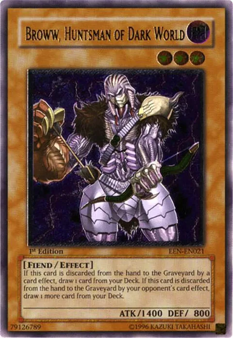 Broww, Huntsman of Dark World Ultimate Rare EEN-EN021 Unlimited Yu-Gi-Oh card from Elemental Energy