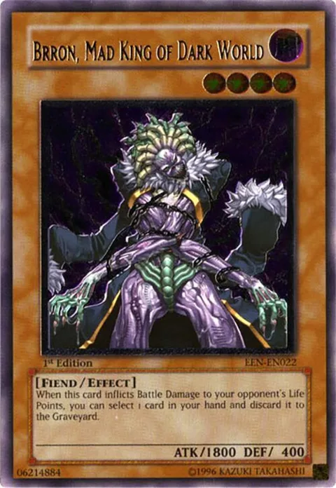 Brron, Mad King of Dark World Ultimate Rare EEN-EN022 1st Edition Yu-Gi-Oh card from Elemental Energy