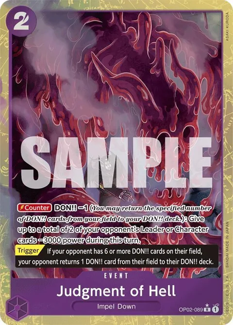 Judgment of Hell Alt Art OP02-089 One Piece card from Premium Booster -The Best-