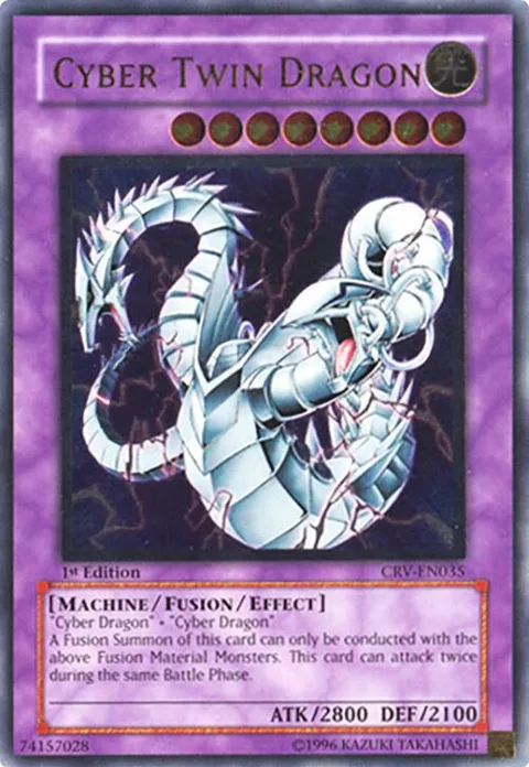 Cyber Twin Dragon Ultimate Rare CRV-EN035 Yu-Gi-Oh card from Cybernetic Revolution