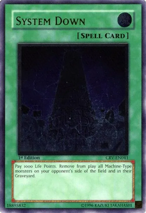 System Down Ultimate Rare CRV-EN041 1st Edition Yu-Gi-Oh card from Cybernetic Revolution