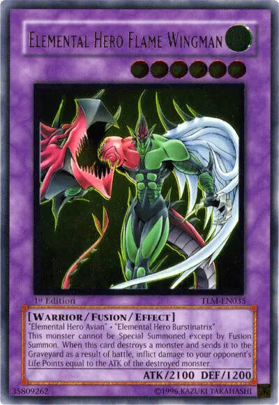 Elemental HERO Flame Wingman Ultimate Rare TLM-EN035 Yu-Gi-Oh card from The Lost Millennium