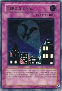 Hero Signal Ultimate Rare TLM-EN049 Unlimited Yu-Gi-Oh card from The Lost Millennium