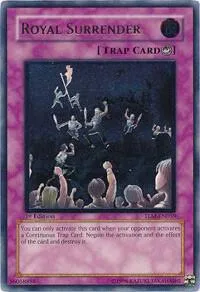 Royal Surrender Ultimate Rare TLM-EN059 1st Edition Yu-Gi-Oh card from The Lost Millennium
