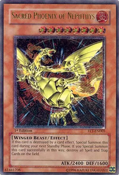 Sacred Phoenix of Nephthys Ultimate Rare FET-EN005 1st Edition Yu-Gi-Oh card from Flaming Eternity