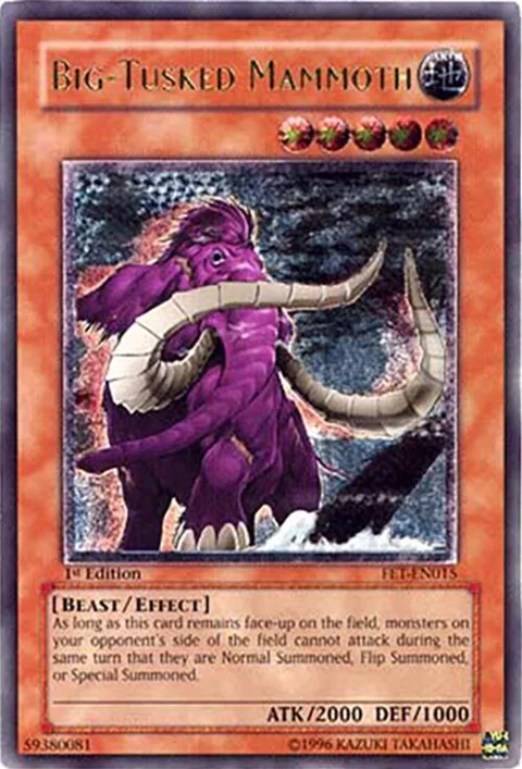 Big-Tusked Mammoth Ultimate Rare FET-EN015 1st Edition Yu-Gi-Oh card from Flaming Eternity