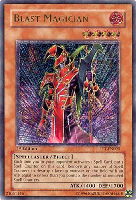 Blast Magician Ultimate Rare FET-EN020 1st Edition Yu-Gi-Oh card from Flaming Eternity