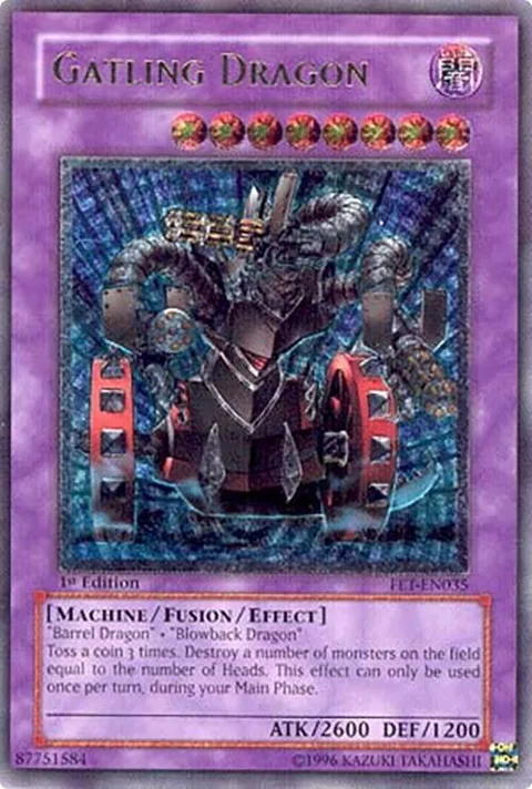 Gatling Dragon Ultimate Rare FET-EN035 Unlimited Yu-Gi-Oh card from Flaming Eternity