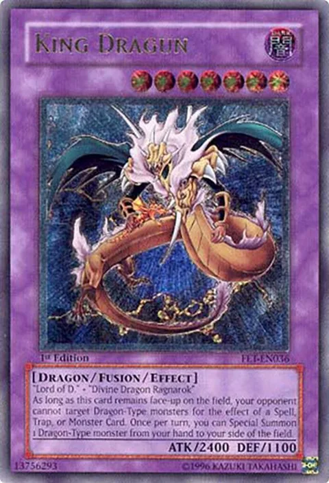 King Dragun Ultimate Rare FET-EN036 1st Edition Yu-Gi-Oh card from Flaming Eternity