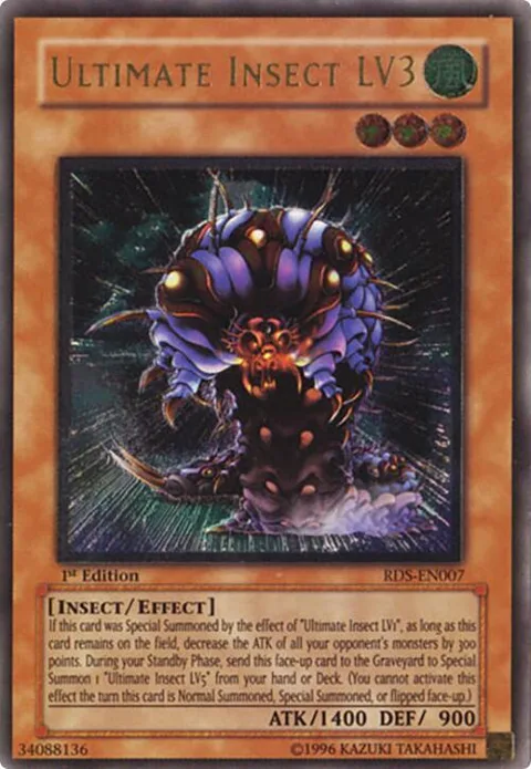 Ultimate Insect LV3 Ultimate Rare RDS-EN007 Unlimited Yu-Gi-Oh card from Rise of Destiny