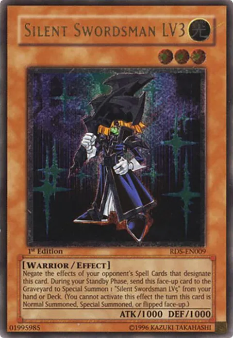 Silent Swordsman LV3 Ultimate Rare RDS-EN009 Yu-Gi-Oh card from Rise of Destiny