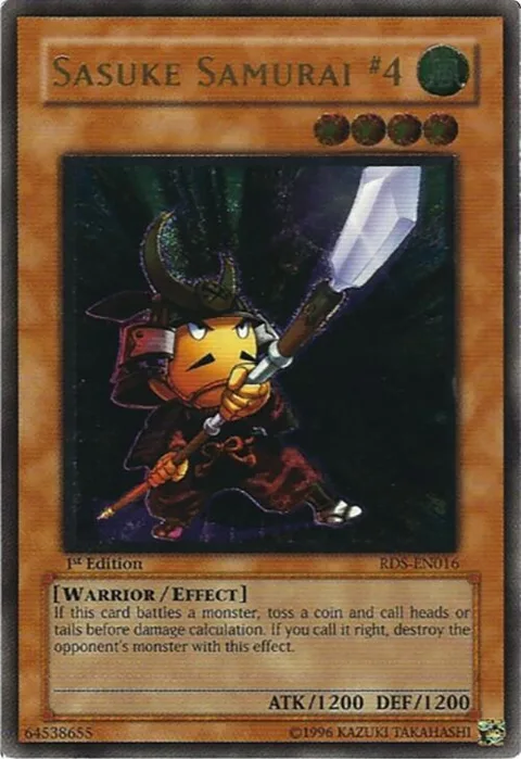Sasuke Samurai #4 Ultimate Rare RDS-EN016 Unlimited Yu-Gi-Oh card from Rise of Destiny