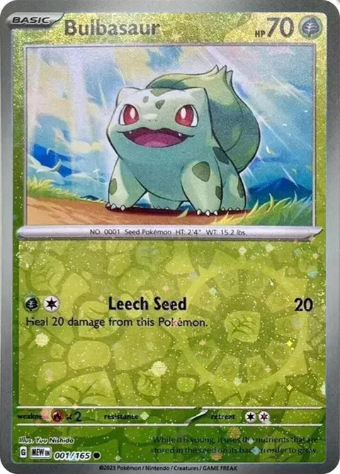 Bulbasaur - 001/165 Reverse Cosmos Holo Costco Exclusive #001/165 Holofoil Pokémon card from Miscellaneous Cards & Products
