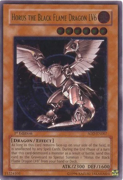 Horus the Black Flame Dragon LV6 Ultimate Rare SOD-EN007 1st Edition Yu-Gi-Oh card from Soul of the Duelist