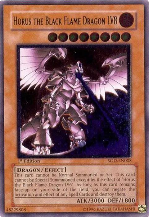 Horus the Black Flame Dragon LV8 Ultimate Rare SOD-EN008 1st Edition Yu-Gi-Oh card from Soul of the Duelist