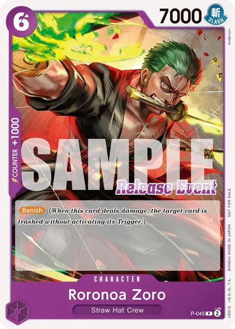 Roronoa Zoro ST15 - ST20 Release Event Pack P-045 One Piece card from One Piece Promotion Cards