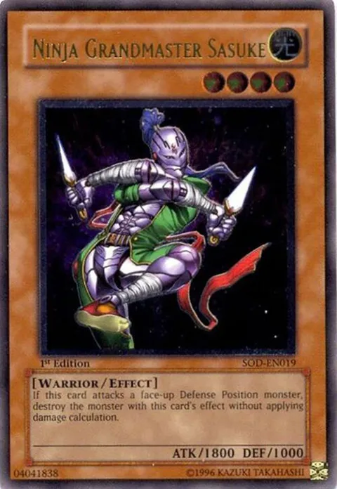 Ninja Grandmaster Sasuke Ultimate Rare SOD-EN019 1st Edition Yu-Gi-Oh card from Soul of the Duelist
