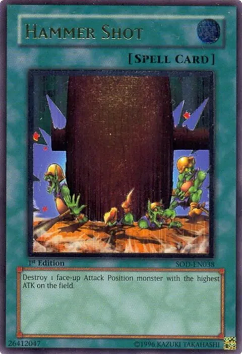Hammer Shot Ultimate Rare SOD-EN038 1st Edition Yu-Gi-Oh card from Soul of the Duelist
