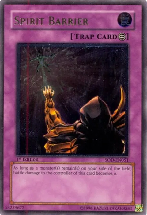 Spirit Barrier Ultimate Rare SOD-EN051 Unlimited Yu-Gi-Oh card from Soul of the Duelist