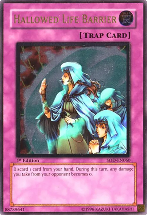 Hallowed Life Barrier Ultimate Rare SOD-EN060 1st Edition Yu-Gi-Oh card from Soul of the Duelist