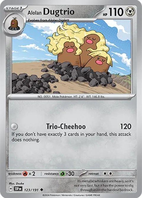 Alolan Dugtrio #123/191 Pokémon card from Surging Sparks