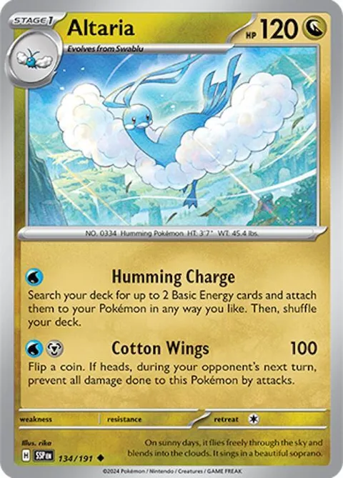Altaria #134/191 Pokémon card from Surging Sparks