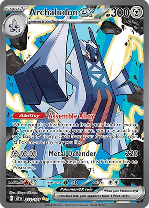 Archaludon ex #241/191 Holofoil Pokémon card from Surging Sparks