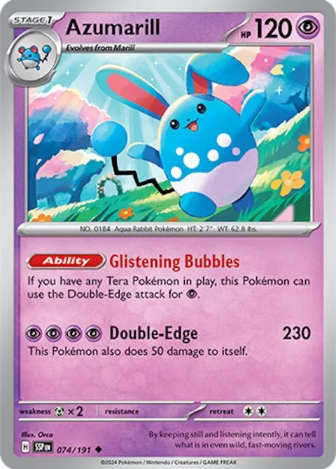 Azumarill #074/191 Pokémon card from Surging Sparks
