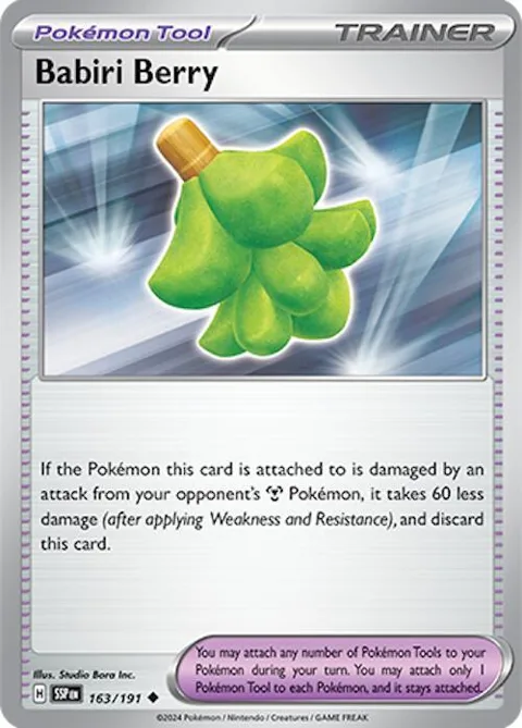 Babiri Berry #163/191 Reverse Holofoil Pokémon card from Surging Sparks