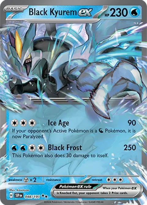 Black Kyurem ex #048/191 Holofoil Pokémon card from Surging Sparks