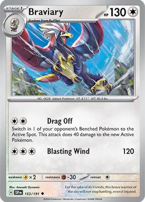 Braviary #153/191 Pokémon card from Surging Sparks