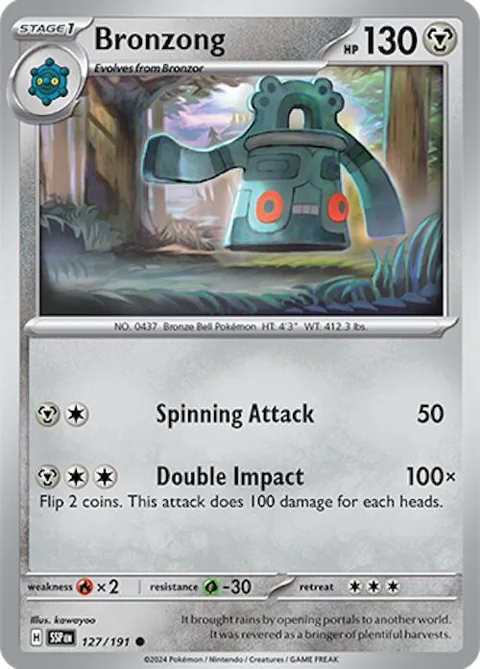 Bronzong #127/191 Reverse Holofoil Pokémon card from Surging Sparks