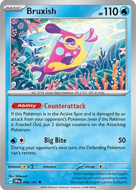 Bruxish #049/191 Pokémon card from Surging Sparks