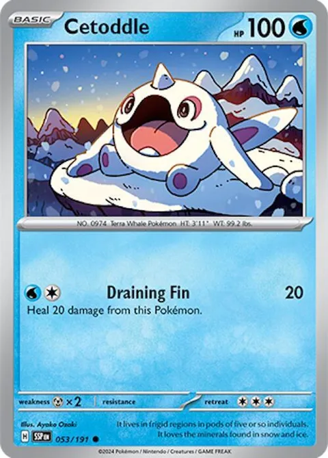 Cetoddle #053/191 Reverse Holofoil Pokémon card from Surging Sparks