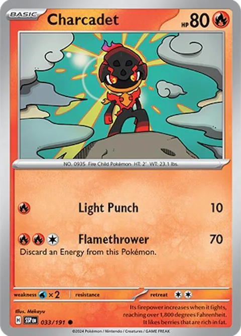 Charcadet #033/191 Pokémon card from Surging Sparks