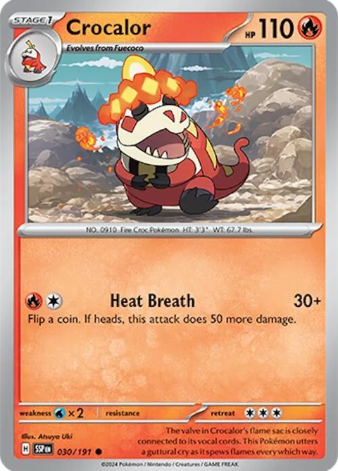 Crocalor #030/191 Pokémon card from Surging Sparks