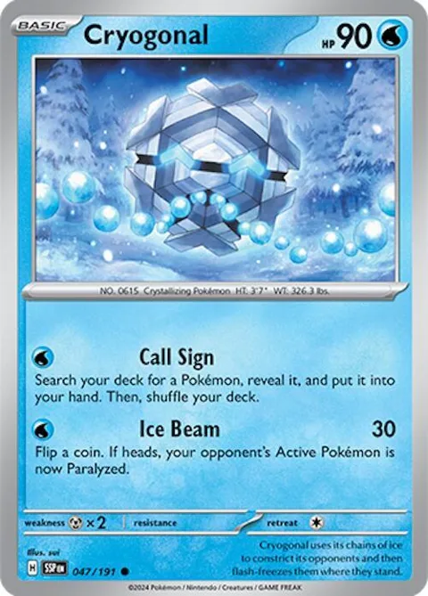 Cryogonal #047/191 Pokémon card from Surging Sparks