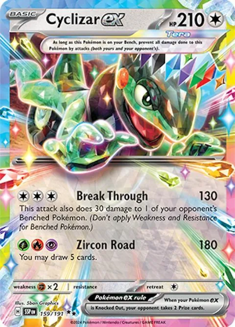Cyclizar ex #159/191 Holofoil Pokémon card from Surging Sparks