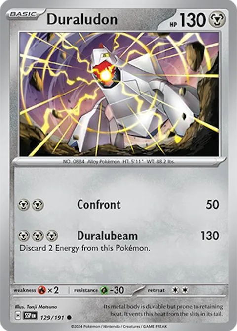 Duraludon #129/191 Pokémon card from Surging Sparks