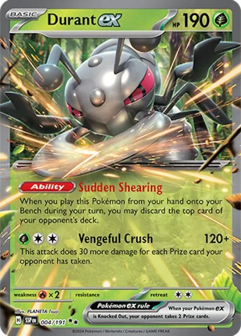 Durant ex #004/191 Holofoil Pokémon card from Surging Sparks