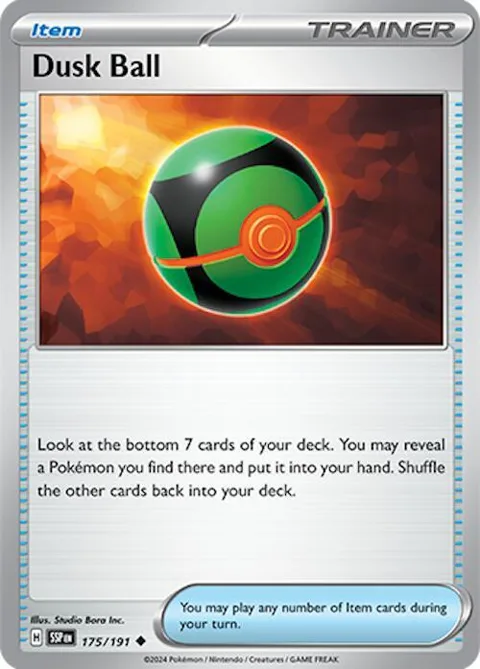 Dusk Ball #175/191 Reverse Holofoil Pokémon card from Surging Sparks