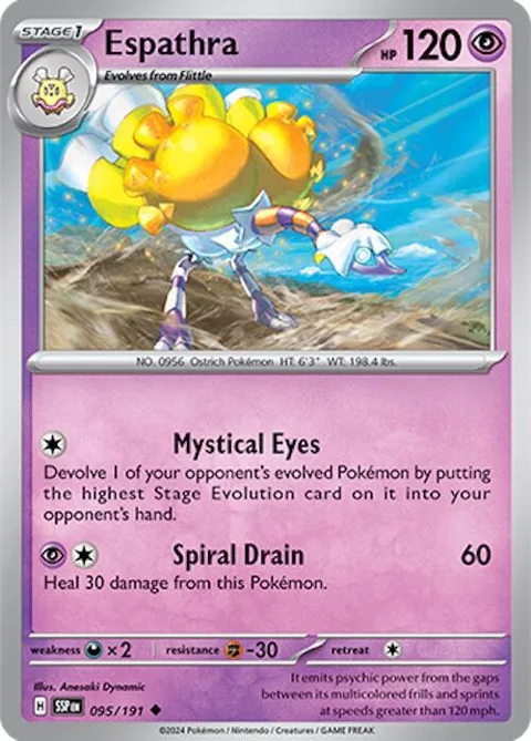 Espathra #095/191 Pokémon card from Surging Sparks