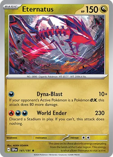 Eternatus #141/191 Reverse Holofoil Pokémon card from Surging Sparks