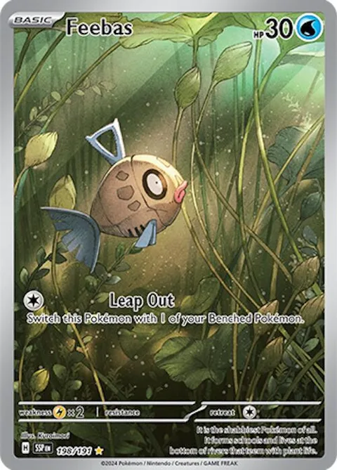 Feebas #198/191 Holofoil Pokémon card from Surging Sparks