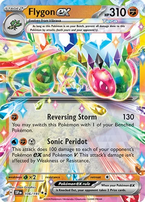 Flygon ex #106/191 Holofoil Pokémon card from Surging Sparks
