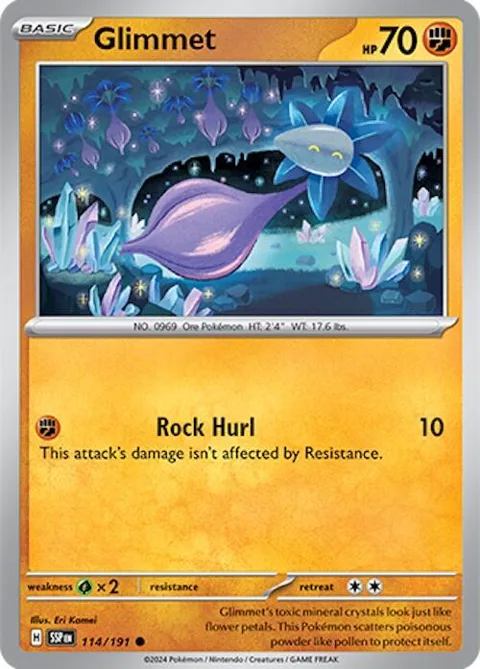 Glimmet #114/191 Pokémon card from Surging Sparks