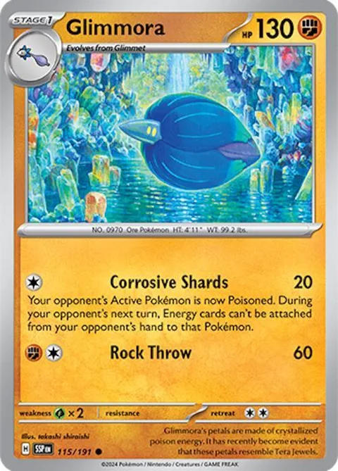 Glimmora #115/191 Reverse Holofoil Pokémon card from Surging Sparks