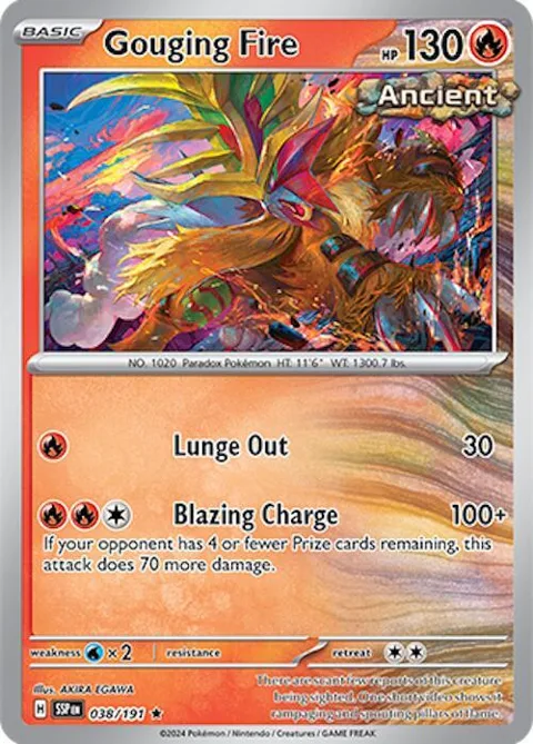 Gouging Fire #038/191 Reverse Holofoil Pokémon card from Surging Sparks